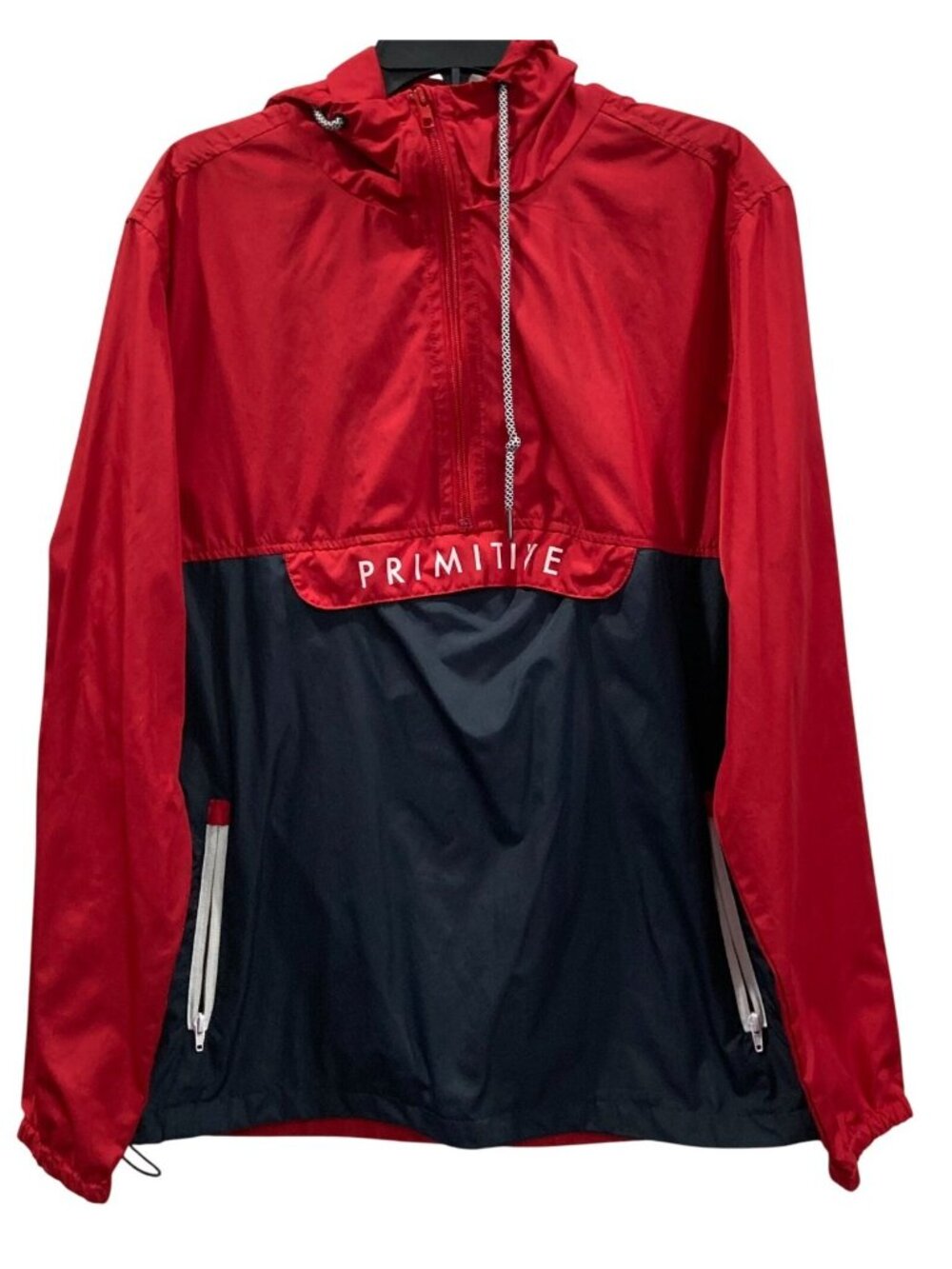 Primitive Apparel Anorak Jacket L Red Navy Windbreaker Colorblock Outdoor Camp